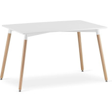 Pagrindinis puslapis Collective Valgomojo stalas Virtuvės stalas Mažas 120 cm ilgio + 80 cm pločio baltas su natūralaus medžio masyvo kojomis