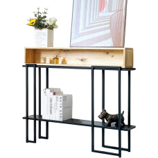 WXZXXWXZXX Konsolentisch Regal Schmal Console Table Flurtisch Beistelltisch Metallgestell für Eingang Flur Wohnzimmer Schlafzimmer (medžio spalva, 120cm/47.2in)