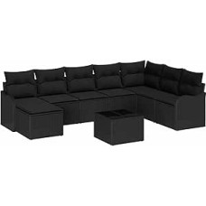 Gartensofa komplektas 9 vnt Schwarz Poly-Rattan Gartenmöbel Modelis3345833