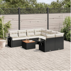 Garten-Sofagarnitur mit Ecksofa Schwarz PE-Rattan, für Terrasse und Innenhof - UV-beständig Model3256819