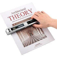 MUNBYN [Rankinis skeneris] Spalvoto ir nespalvoto dokumentų skenerio raiška Mobilusis / 900DPI belaidis nešiojamasis A4 formato skeneris su JPG ir PDF formato kortele - 16G 