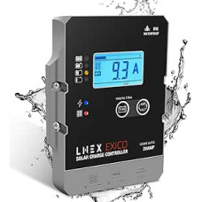 Saulės įkrovos valdiklis Vandeniui atsparus 20A super plonas saulės baterijos baterijos pažangus valdiklis su LCD ekranu 12V/24V PWM saulės valdiklis, skirtas LiFePO4 AGM gelio užtvindytai ir ličio baterijai