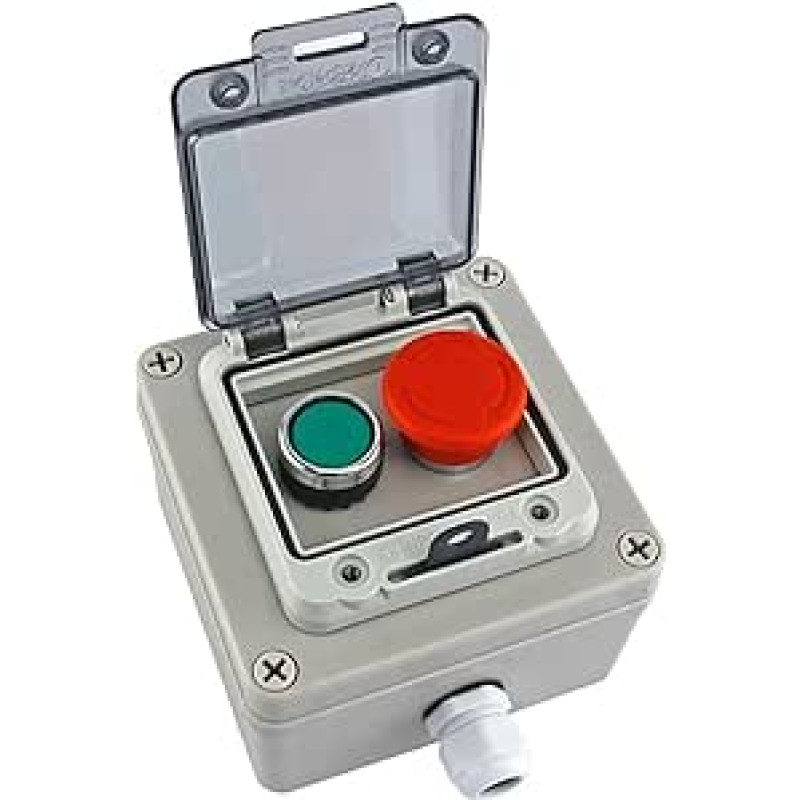 IP67 Wasserdichte Box mit 1 Sekunde Selbstwiederherstellung Druckknopf Momentanschalter für den Außenbereich 130x130x80mm ABS Kunststoff