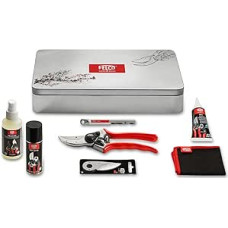 FELCO 2 modelio sodo žirklių aptarnavimo ir priežiūros dėžutė 933 modelio 2 modelis, įskaitant atsarginius ašmenis 2/3 tepimo purškalo sulčių šalinimo purškiklį tepalo galąstuvą reguliavimo raktą 2/30 valymo šluostė Pagaminta