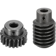 sourcing map 1045 Stahl-Schneckengetriebe-Set, 20T, 1,25 Modul, 1:20, Reduktionsrate, Rechtsdrehung, Getriebe-Rad, Reduzierstück (Getriebe-8 mm Bohrung, 28 mm Außendurchmesser, Stange 8 mm Bohrung)