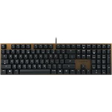 CHERRY KC 200 MX mechaninė biuro klaviatūra su anoduota metaline plokštele, ES išdėstymas (QWERTY), laidinė, MX2A tylūs raudoni jungikliai, juoda / bronzinė