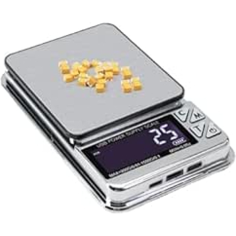 Skaitmeninė svarstyklė, aukštasvorė šakučių svarstyklė, 1000 g/600 g/200 g x 0,01 g, skaitmeninis LCD ekranas, elektroninė svarstyklė, skaitmeninė šakučių svarstyklė, USB jungtis(1000g 0,01g)