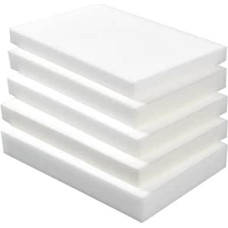 Hochdichtes Schaumstoffkissen, 80 x 60 cm, 15 cm dick, für den Innen- und Außenbereich, perfekt für Haustierbetten, Esszimmerstühle, Ottomane, Sofas, Wohnmobile, Gartenbänke und Rollstühle, Weiß