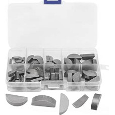 80-teiliges Halbmondschlüssel-Set mit metrischer Keilnut und Schlüsselbund mit Karbonstahl-Konstruktion für Wellen- und Kurbelersatz, organiziert in PP-Aufbewahrungsbox, verschiedene