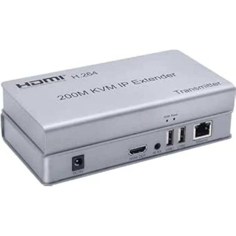 HDMI KVM ilgintuvas 200M per IP RJ45 Ethernet CAT6 6A siųstuvo imtuvo 1 TX-20 RX ir USB klaviatūros pelės per UTP/STP H.264 (TX+RX)