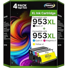 953XL spausdintuvo kasetės, suderinamos su HP 953XL Multipack 953 XL, skirtos HP OfficeJet Pro 7720 kasetėms 7740 8710 8715 8730 8210 8720 7730 8740 8725 (953 XL Multipack Black Cyan Yellow Magenta, Pack