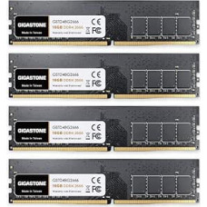 DDR4 OPERATYVIOJI ATMINTIS: GIGASTONE 64GB rinkinys (4x16GB) DDR4 2666MHz (2400MHz arba 2133MHz) PC4-21300(PC4-19200/17000) CL19 1.2V UDIMM 288Pin Non-ECC Unbuffered PC Desktop High Upgrade atnaujinimas atnaujinimas