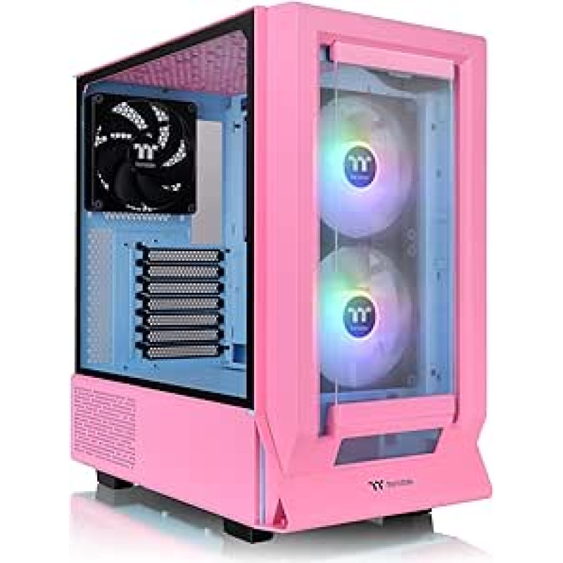 Thermaltake Ceres 350 MX Bubble Pink, ATX Midi-Tower, 2 priekiniai skydeliai (grūdintas stiklas / tinklelis), paslėptų jungčių palaikymas, 2 x 140 mm ARGB, USB-C, tylus oro srautas