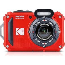 KODAK Pixpro Pack WPZ2 + 2 baterijos + 1 SD kortelė - kompaktiškas 16 mln. taškų, atsparus vandeniui iki 15 m, atsparus smūgiams, vaizdo įrašas 720p, 2,7 colių LCD ekranas - ličio jonų baterija - raudona