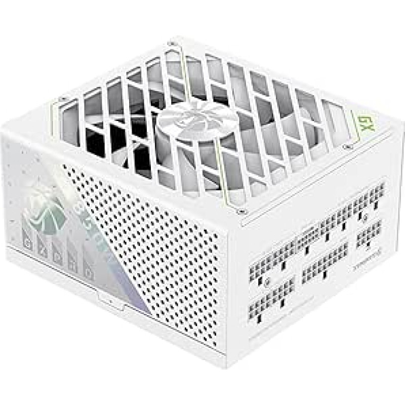 GAMEMAX GX 850G PRO WH kompiuterio maitinimo šaltinis 850W, visiškai modulinis ATX3.1 PCIe5.1 su 12V-2x6 jungtimi, 80 Plus Gold, 105°C japoniški kondensatoriai, 7 apsaugos grandinės, baltos spalvos