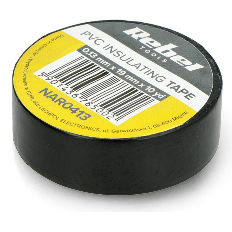 REBEL adhesive insulation tape (0.13 mm x 19 mm x 10 yd) black