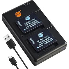 DSTE DMW-BCG10E (1600mAh/3.7V) baterijos įkroviklis, suderinamas su fotoaparatais Lumix DMC-ZS15, ZS19, ZS20, ZS25, ZX33D1, TZ20, TZ25, ZR3, 2 vnt.