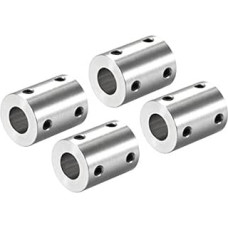 sourcing map Shaft Coupling Connectors 10 mm to 10 mm Bore Rigid Clutch Adjusting Screw L25XD20 Aluminium Alloy Pack of 4