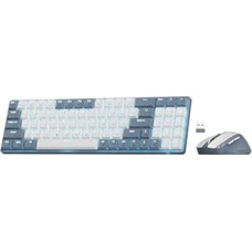 Redragon BS135 Kabellose Tastatur- und Mauskombination, 75% 78 Tasten 2,4 GHz mechanische Tastatur mit niedrigem Profil, wiederaufladbare Batterie, blaues Schwarzlicht, ergonomische Maus mit 2400 DPI