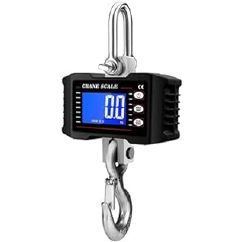 Skaitmeninis keltuvas 1000 kg 1500 kg LCD-Hintergrundbeleleuchtung 3306 lbs Stahl Industrieschloss Keltuvas, skirtas statybai, gamyklai(1000 kg juodas)