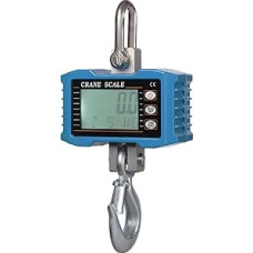 Hängewaage, Digitale Hängewaage 1000 kg/ 2204 lbs Tragbare Hochleistungs-Kranwaage LCD-Hintergrundbeleuchtung Industrielle Hakenwaage Einheitswechsel/Datenspeicherung(Blue)
