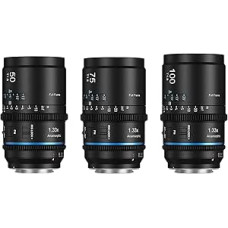 SIRUI Astra 1.33X Autofocus Full Format Anamorphot Cine Lens for E-Mount Cameras, FX Series, A7R Series, A9 Series, 50 + 75 + 100 mm Set (Blue Flare)