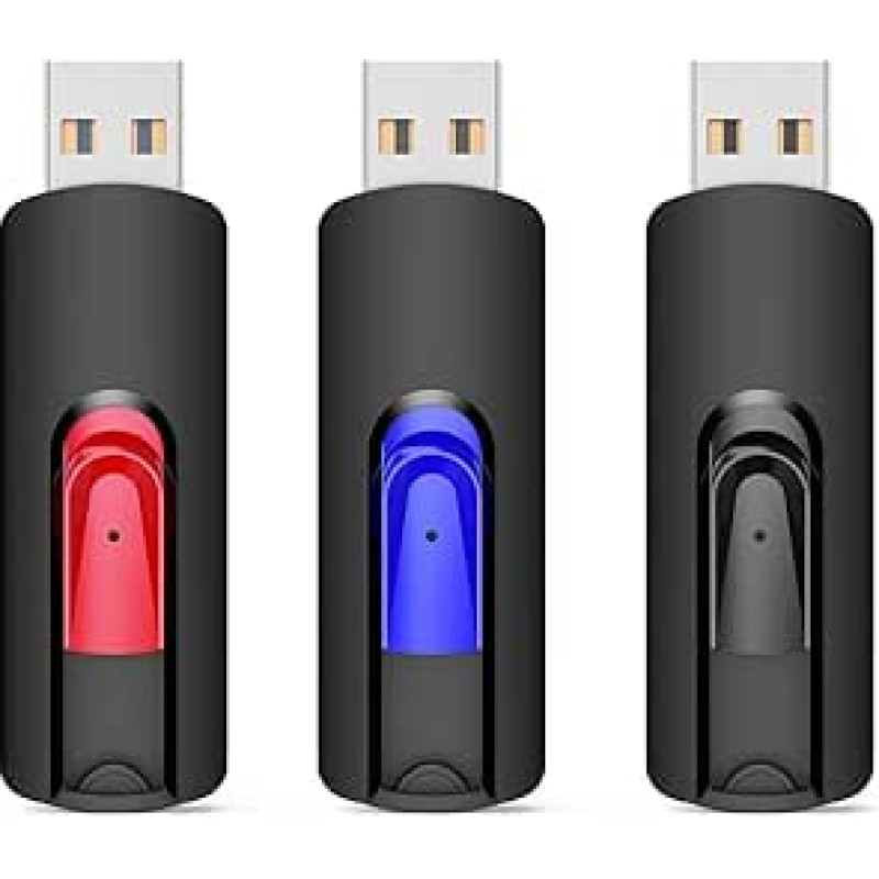 USB atmintinė 128 GB 3.0, 3 vnt. Vansuny USB atmintinė 3.0 128 GB, 3 vnt., 3 vnt., 3 atmintinės Memory Stick 3.0 128 GB, skirtos duomenų saugojimui, atsarginės kopijos, skirtos PC/Mac/Desktop/Laptop/Game Consoles