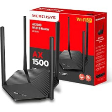 Mercusys MR1500X Wi-Fi 6 WLAN Router, Dual Band AX1500, 3 Gigabit Ports, WPA3, Parental Control, Guest Network, MU-MIMO, No DSL Function