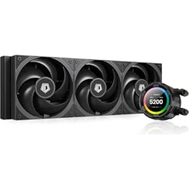 ID-COOLING SL360 PRO SE CPU skystas aušintuvas su LCD ekranu: 4,72 colio, stalinio kompiuterio vandens aušinimo sistema, suderinama su Intel ir AMD lizdais