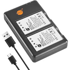 DSTE 2PCS Nikon EN-EL5 (1700mAh/3.7V) baterijos įkroviklio rinkinys, skirtas Nikon Coolpix P510, P520, P530, P5100, P6000, S10, P3, P4, P80, P90, P100, P500 fotoaparatui