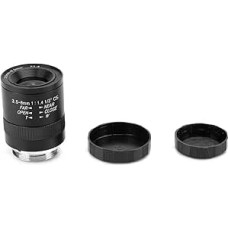 3.5-8mm Manual Zoom Lens, Large Aperture F1.4, CS Interface, Suitable for 720p Security Cameras, Durable, High Resolution Field of View, Adjustable Viewing Angle