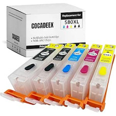 COCADEEX 580XXL Empty Refillable Ink Cartridge Replacement Compatible with Canon PGI-580XXL CLI-581XXL, for PIXMA TS6150 TS6151 TS6250 TS6251 TS6350 TS6351 TS705 TR7550 TR8550 TS9550 TS9550 TS9550 1C