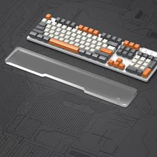 MAMBASNAKE riešo atrama klaviatūrai, ergonomiška akrilo klaviatūros pagalvėlė 100 % klaviatūrai - klaviatūros riešo atrama biurui / žaidimams / spausdinant / nešiojamajam kompiuteriui / asmeniniam kompiuteriui - skaidrus akrilas - neslystančios guminės ko