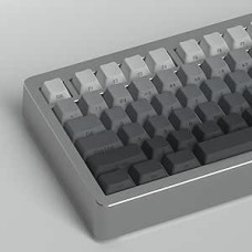 PBT Gradient Keycaps 125 Keys Cherry Profile Heat Sublimation Keycap for Mx Cherry Mechanical Keyboard (Grey Gradient)