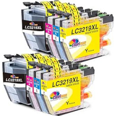 8X LC3219XL spausdintuvo kasetės, suderinamos su Brother LC3219XL LC3219 XL LC3219 XL LC3217 daugiapakopėmis rašalo kasetėmis, skirtomis MFC J5330DW J5335DW J6930DW J6530DW J5730DW J5930DW J6935DW, 8 vnt.