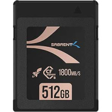 SABRENT PRO CFexpress B tipo 512GB atminties kortelė - 1800MB/s skaitymo, 1700MB/s įrašymo - aukštos klasės CF Express atminties kortelė, skirta 8K RAW, DSLR ir kino kameroms (CF-XXIT-512)