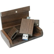 Riešutmedžio medžio dėžutė USB C Flash Drive 128GB OTG Pen Drive USB 3.0 atminties kortelė 