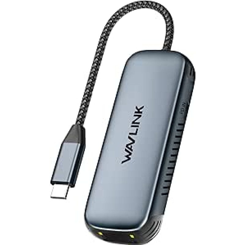 WAVLINK USB-C-2,5GbE Ethernet adapteris su 95W PD - kompaktiškas RJ45 tinklo adapteris iPhone 15/iPad/Laptop - 2,5Gb/s aliuminio dizainas - Windows/Mac/iOS/Linux/Chrome OS