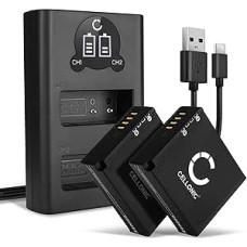 CELLONIC, fotoaparato baterija, suderinama su Leica D-LUX 7 (109 tipas), BP-DC15, BP-DC15-E (7,4 V, 980 mAh), 2 vnt. + dvigubas įkroviklis