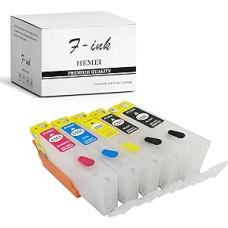 F-INK tuščios įkraunamos rašalo kasetės, suderinamos su 550XL 551XL arba PGI-550 CLI-551, 5 spalvų rašalo kasetės (PGI-550XL PGBK CLI-551XL BK C M Y)