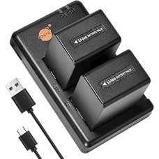 DSTE 2 x NP-FV100 (5700 mAh/7,4 V) akumuliatoriaus įkroviklis, suderinamas su 