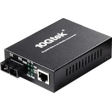 10Gtek Gigabit Ethernet medijos keitiklis su integruotu 1Gb daugiamodžiu SC siųstuvu, daugiamodė dviguba SC pluošto jungtis, 850 nm, 550 metrų