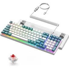 ZIYOU LANG K3 PRO Wired Mechanical Gaming Keyboard, RGB Backlight, 96% Ultra Compact Numeric Keypad Keyboard, Linear Red Switch with Individual Spiral USB-C Cable