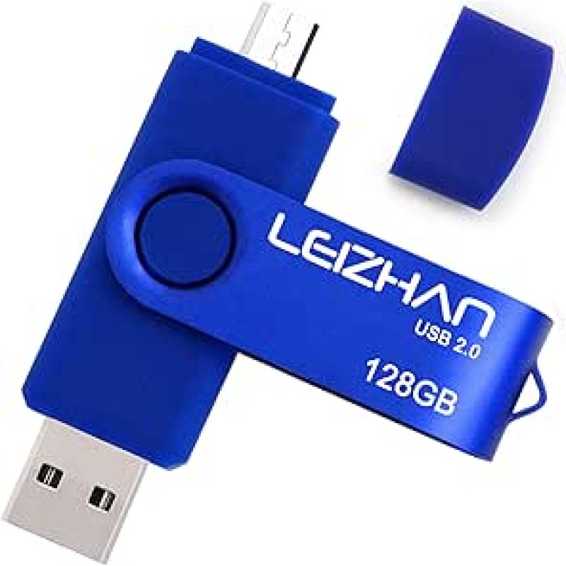 leizhan Flash Drive U-Stick Micro 128 GB USB 2.0 atminties kortelė su dviguba USB jungtimi, skirta 