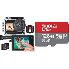 Veiksmo kamera 4K povandeninis fotoaparatas, atsparus vandeniui, ir 