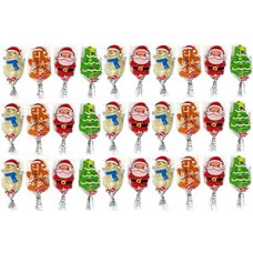 Christmas Lollipops Candy Mix 30 Pieces I Lollipop Candy with Christmas Motifs I Santa Claus I Snowman I Christmas Tree Santa & Secret Santa Gifts Shipsy Block