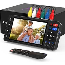 PORTTA VHS to Digital Converter, Video Cassettes Digitize with 5 Inch LCD & Remote, Compatible with VHS, VCR, DVR, DVD, Hi8, Mini DV, Camcorder, Cassette Tape, Gaming Consoles