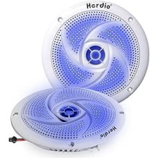 Herdio Marine Speakers - 4 Inch 2-Way Waterproof and Weatherproof, 100 Watt Power and Flat Slim Design - 1 Pair (White)