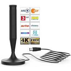 DVB-T2 vidinė antena - skaitmeninė vidinė antena be maitinimo šaltinio, 360° priėmimo kampu iki 250 km, 