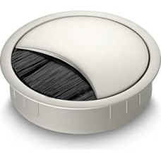 Eisnhauer Cable Box Stainless Steel Finish 80 mm Drilling Diameter with Brush Seal, Removable Lid Lockable in Four Positions, Height Approx. 21 mm, Suitable for Cable Feed-Through Multiple Cables